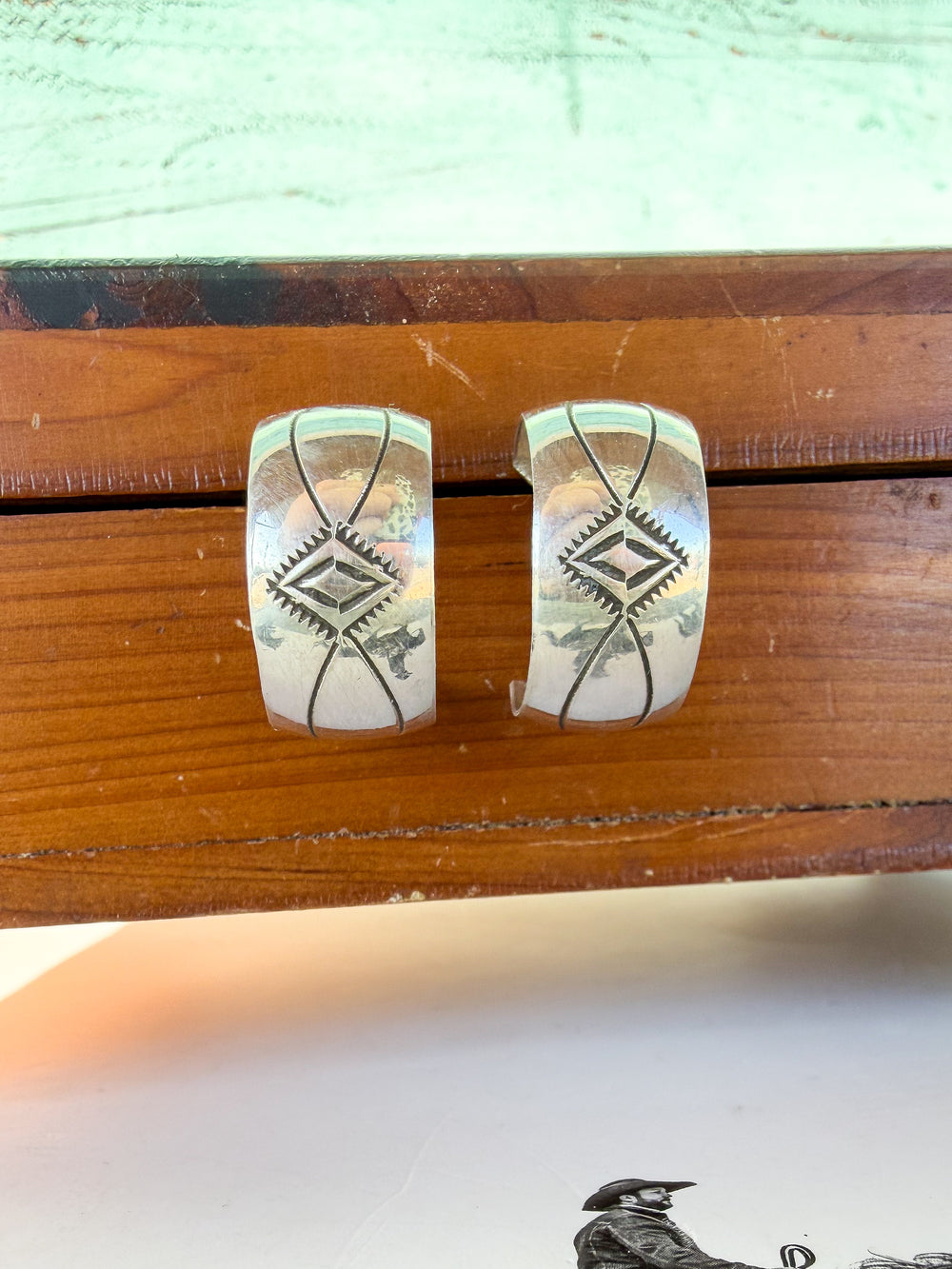 Southwest Trails Silver Hoop Earrings 1.0