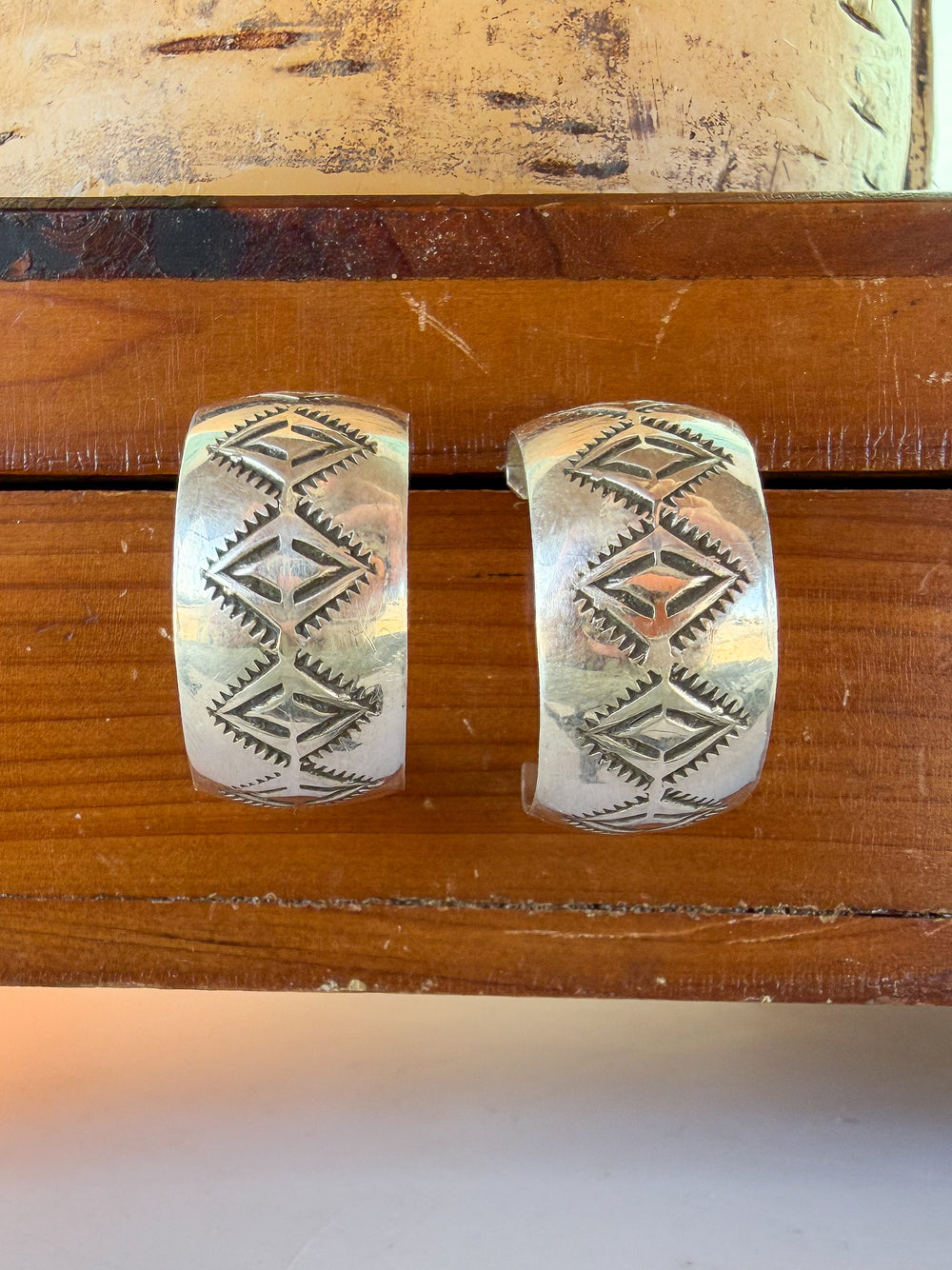 Southwest Trails Silver Hoop Earrings 3.0