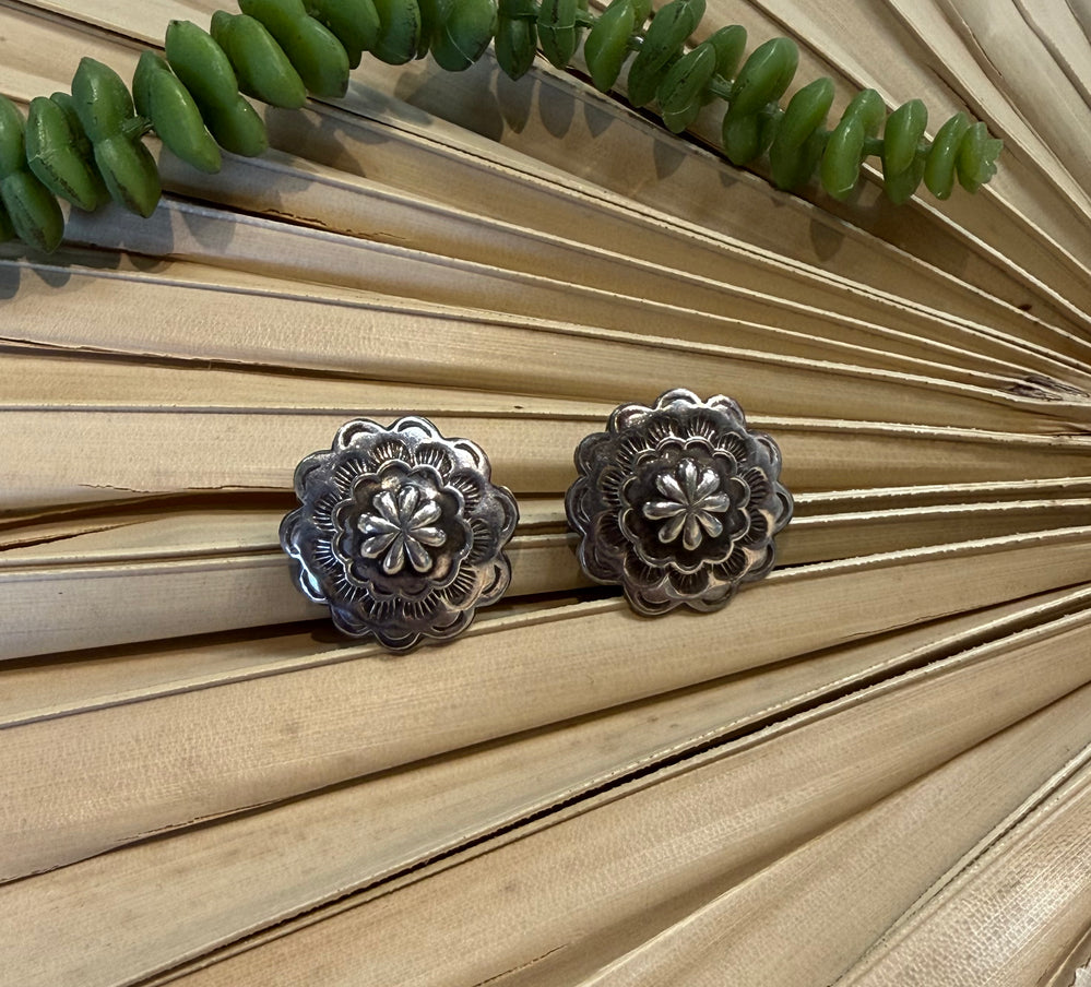 Stamped Flower Concho Studs