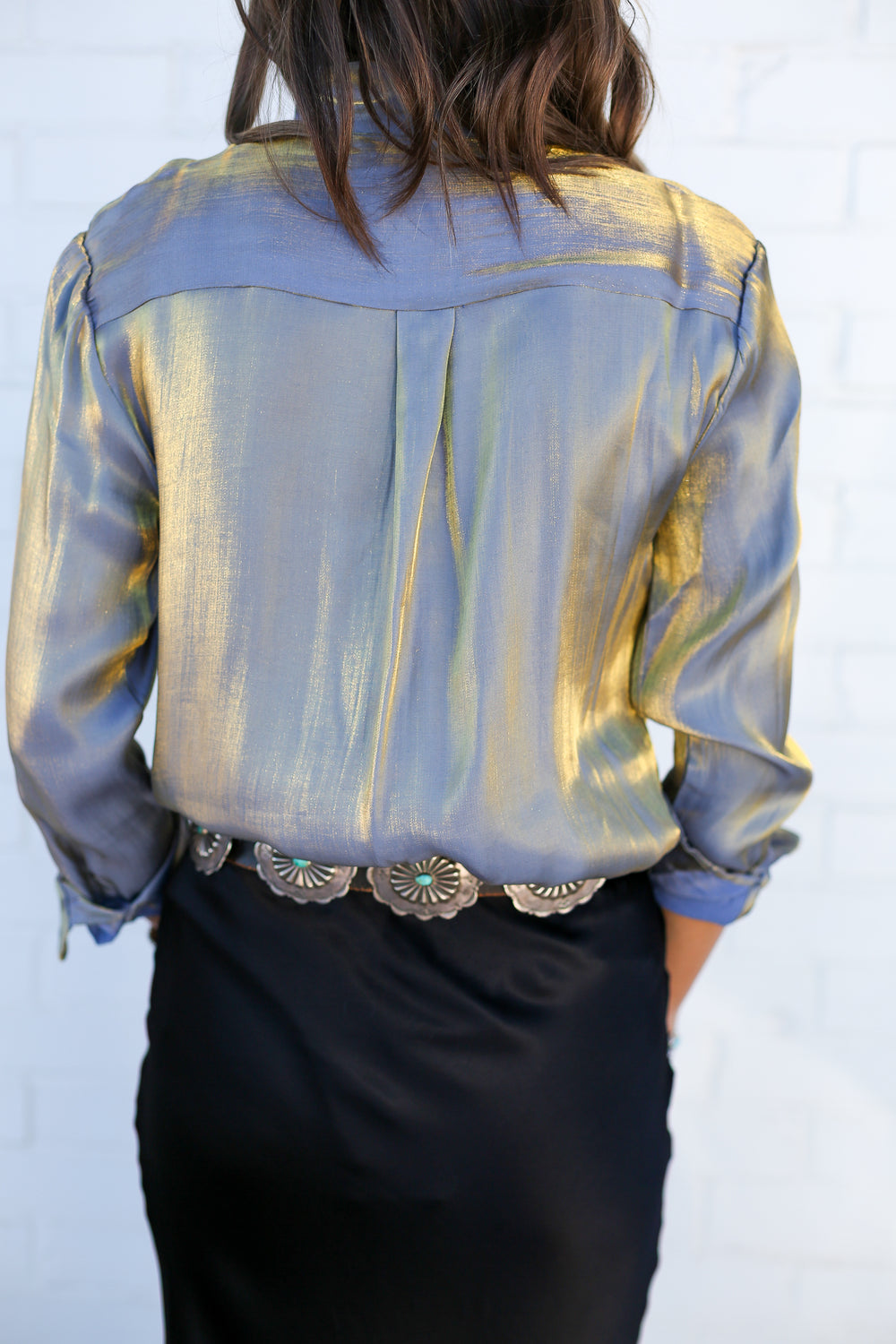 Stardust Belle Bow Tie Pearl Snap Top