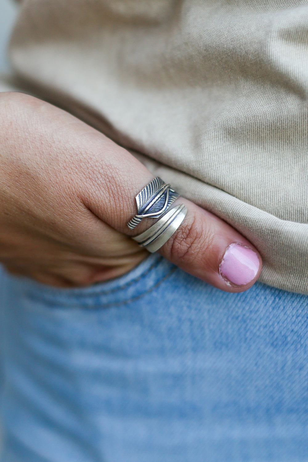 Sterling Feather Ring