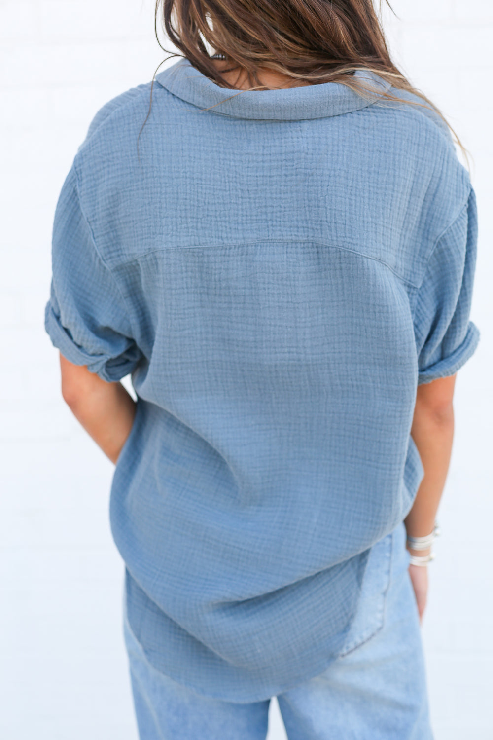 Stormy Blue Benning Poplin Shirt