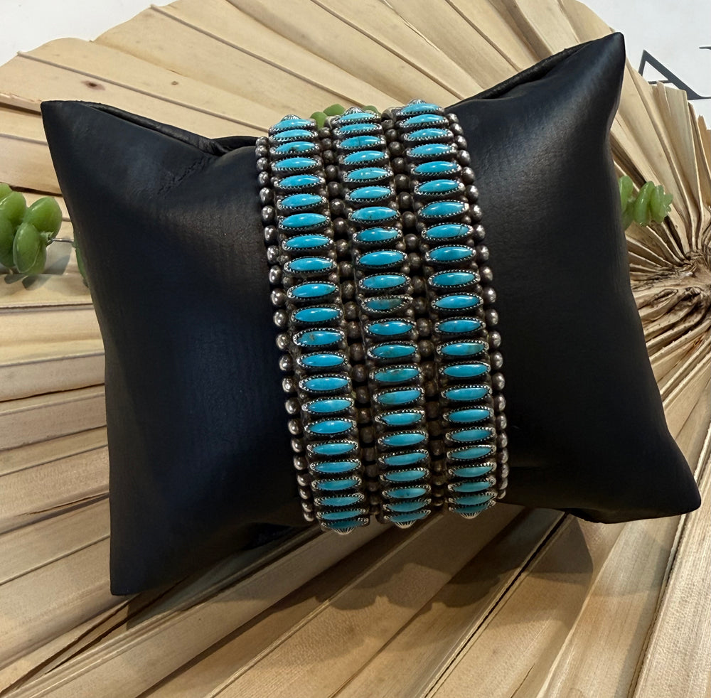 Suede Three Row Turquoise Cuff