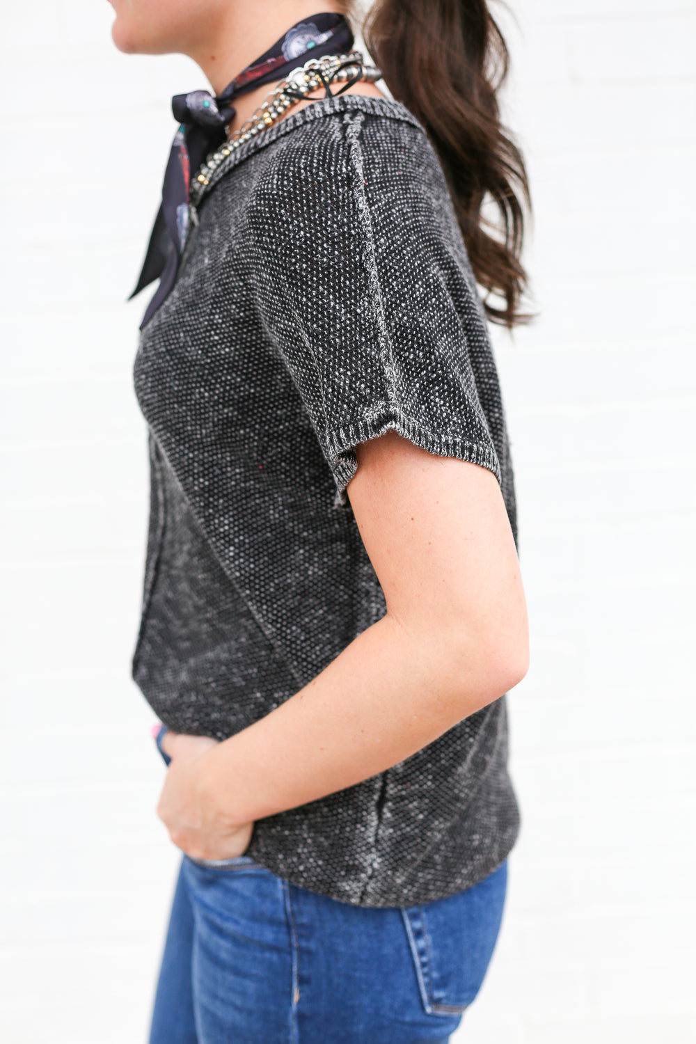 Susie Black Basic Knit Tee
