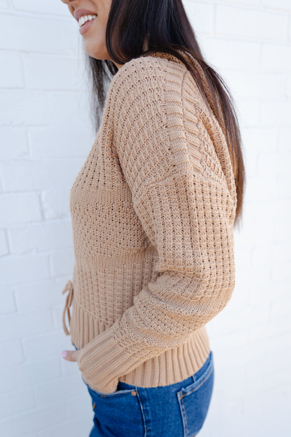 Tan Crochet Hoodie