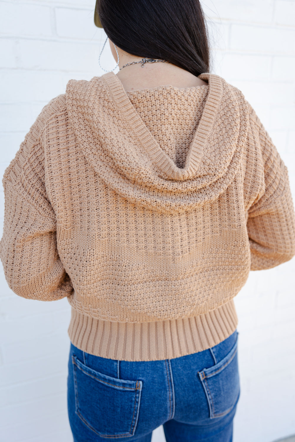 Tan Crochet Hoodie