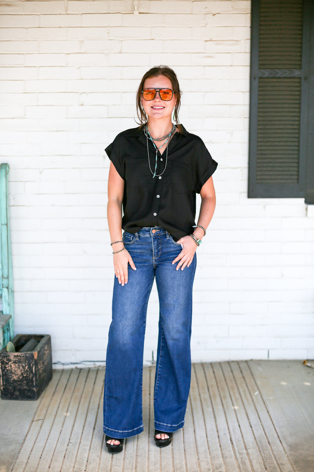 TC Mid Rise Wide Leg Jeans