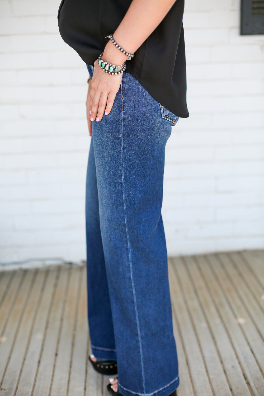 TC Mid Rise Wide Leg Jeans