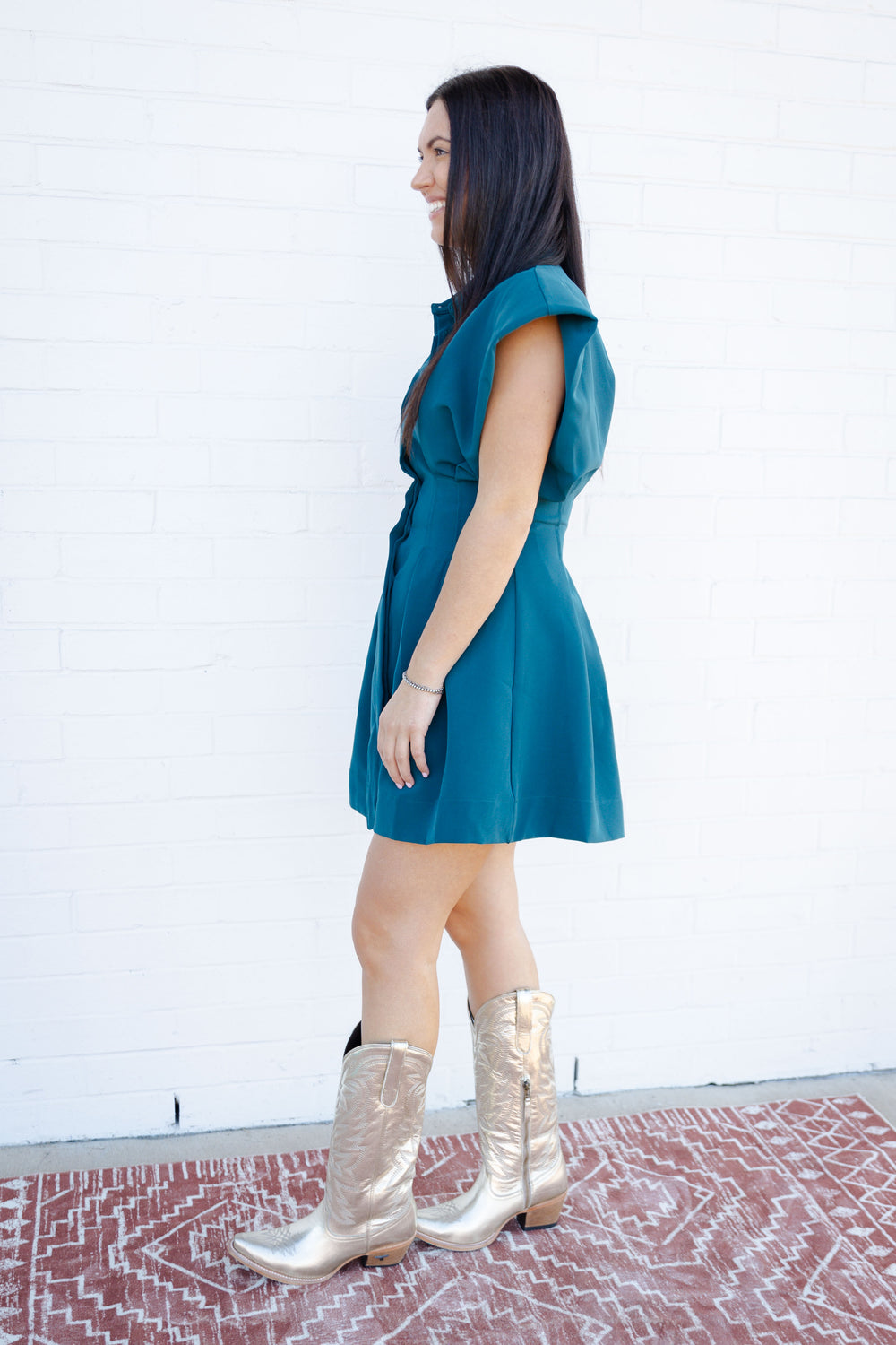 Teal Collared Dress