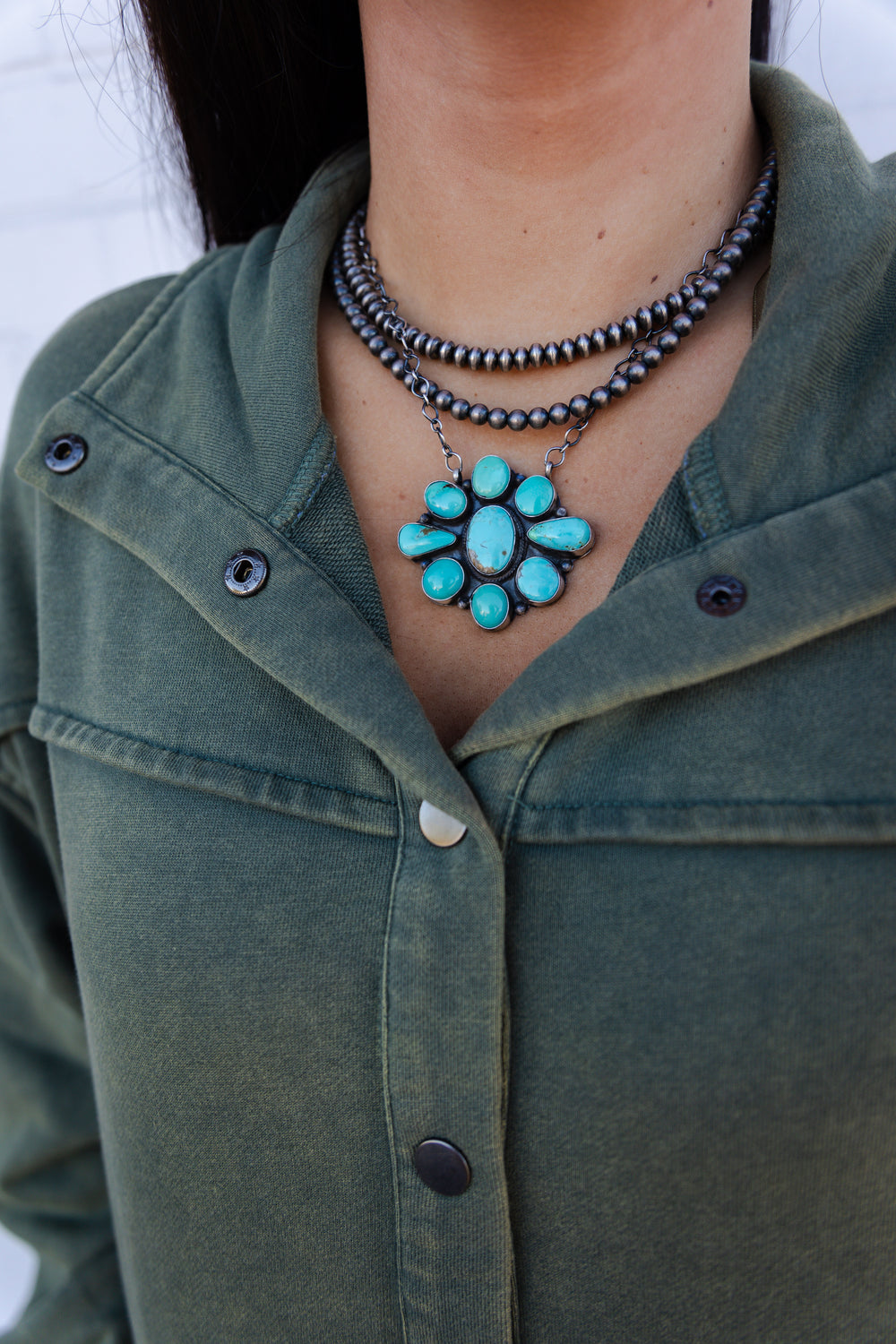 The Harris 9 Stone Turquoise Necklace