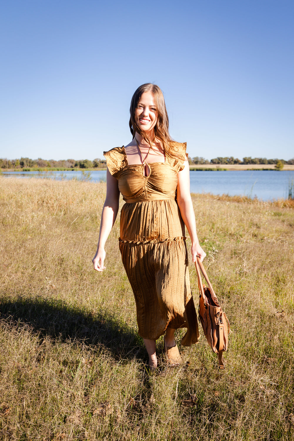 The Shimmer Sand Dress