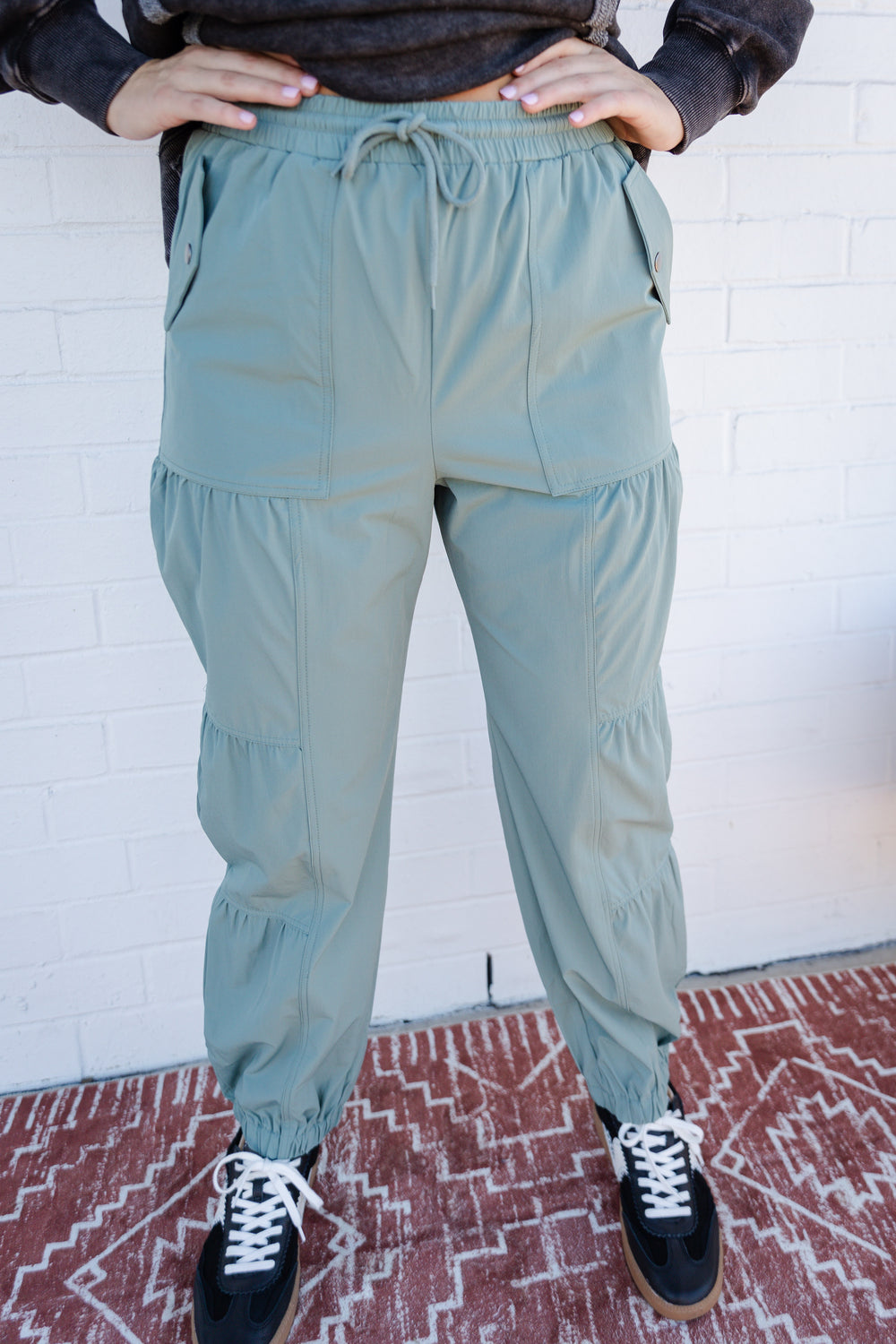 Tiered Sage Joggers