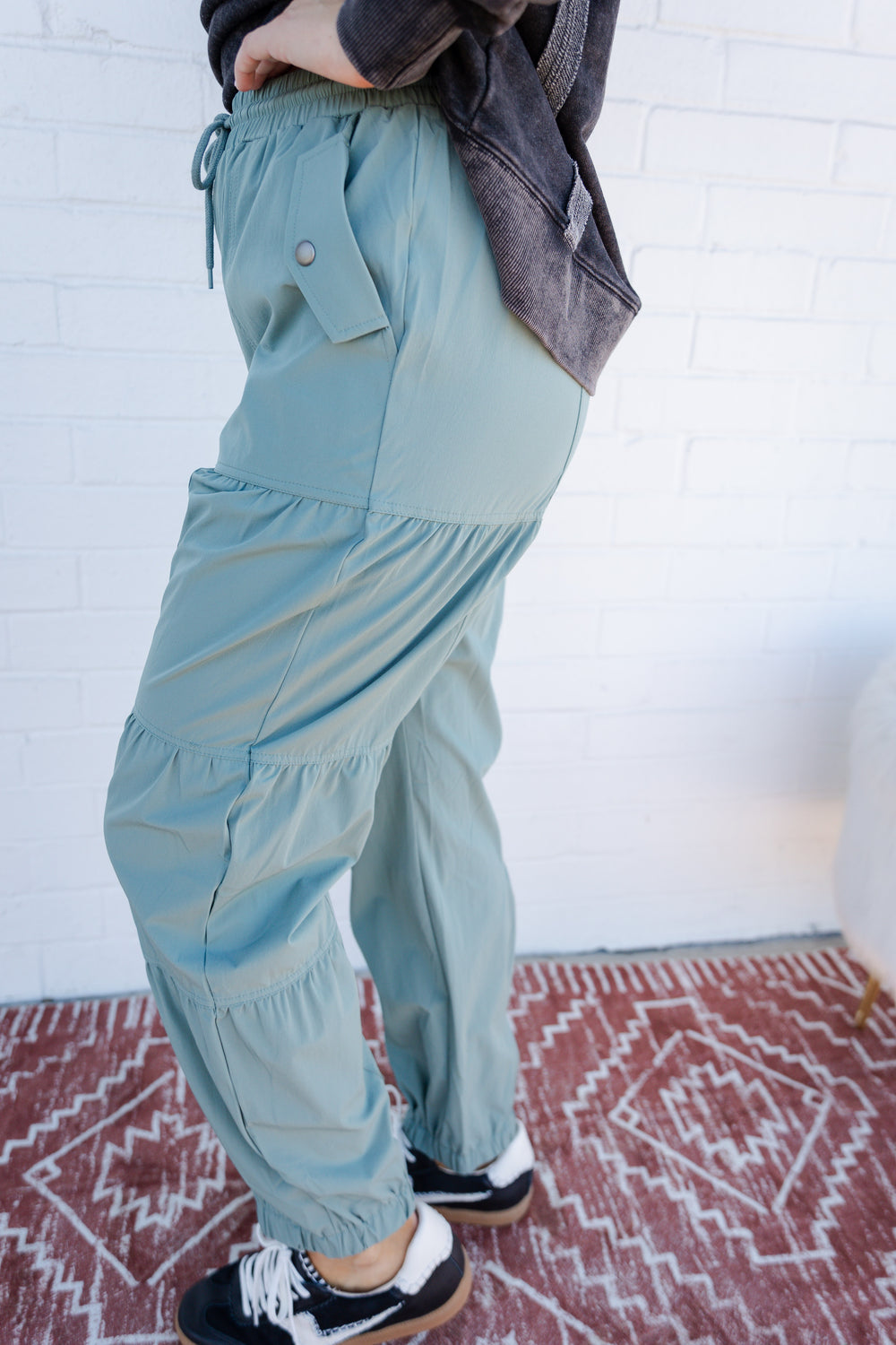 Tiered Sage Joggers