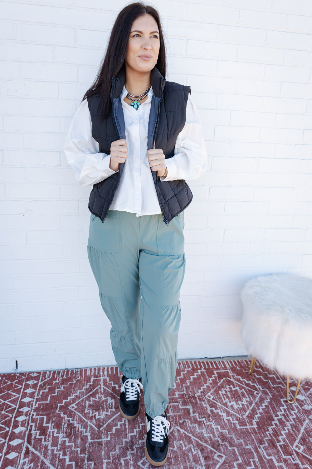 Tiered Sage Joggers