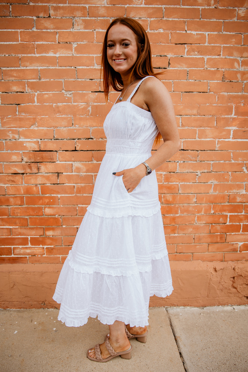 Timeless Tiered White Dress