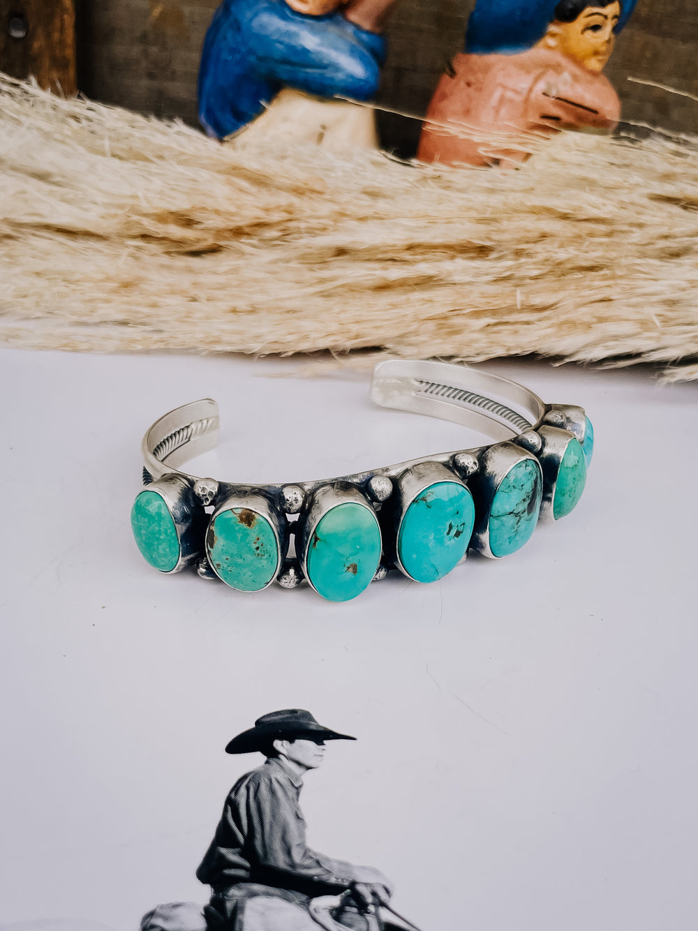 The Brittny 7 Stone Turquoise Cuff