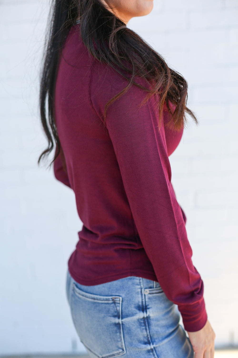 The Buttery Soft Deep Maroon Long Sleeve