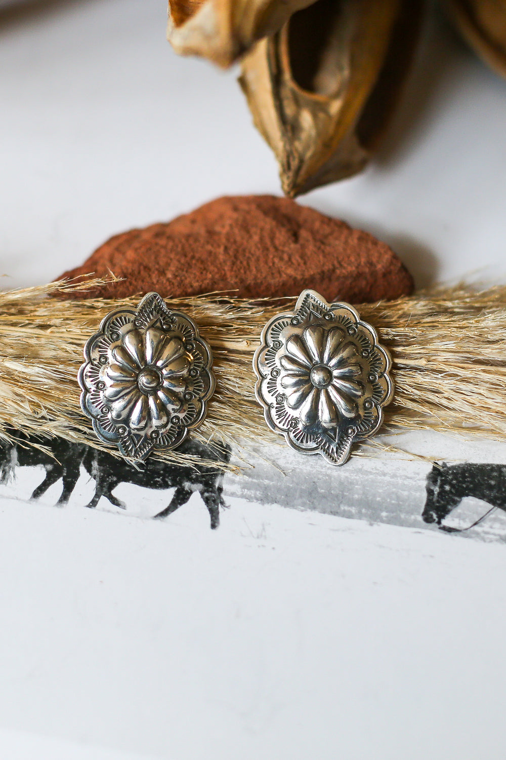 The Colleen Stamped Concho Earrings