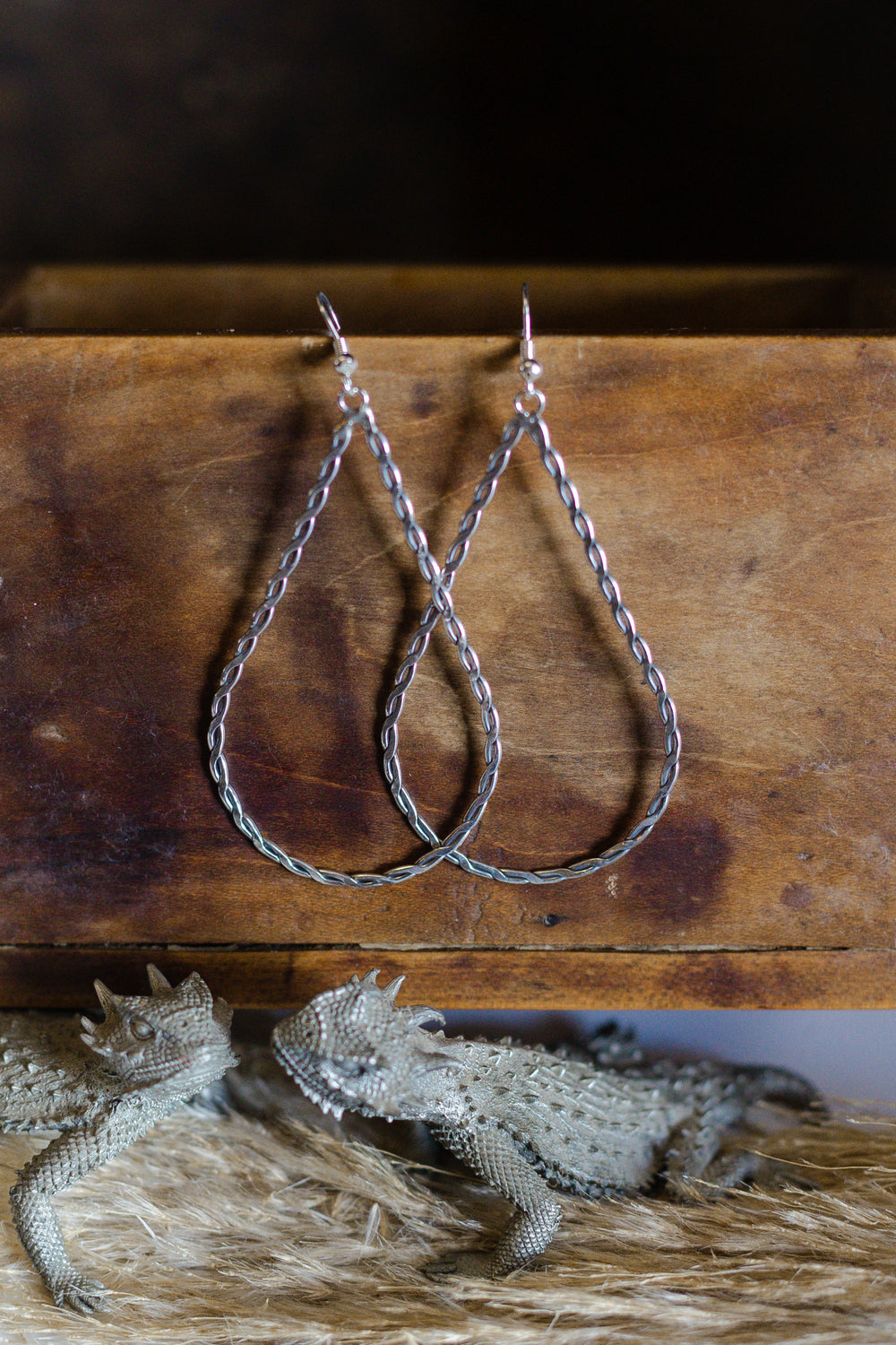 The Flat Twisted Teardrop Hoops