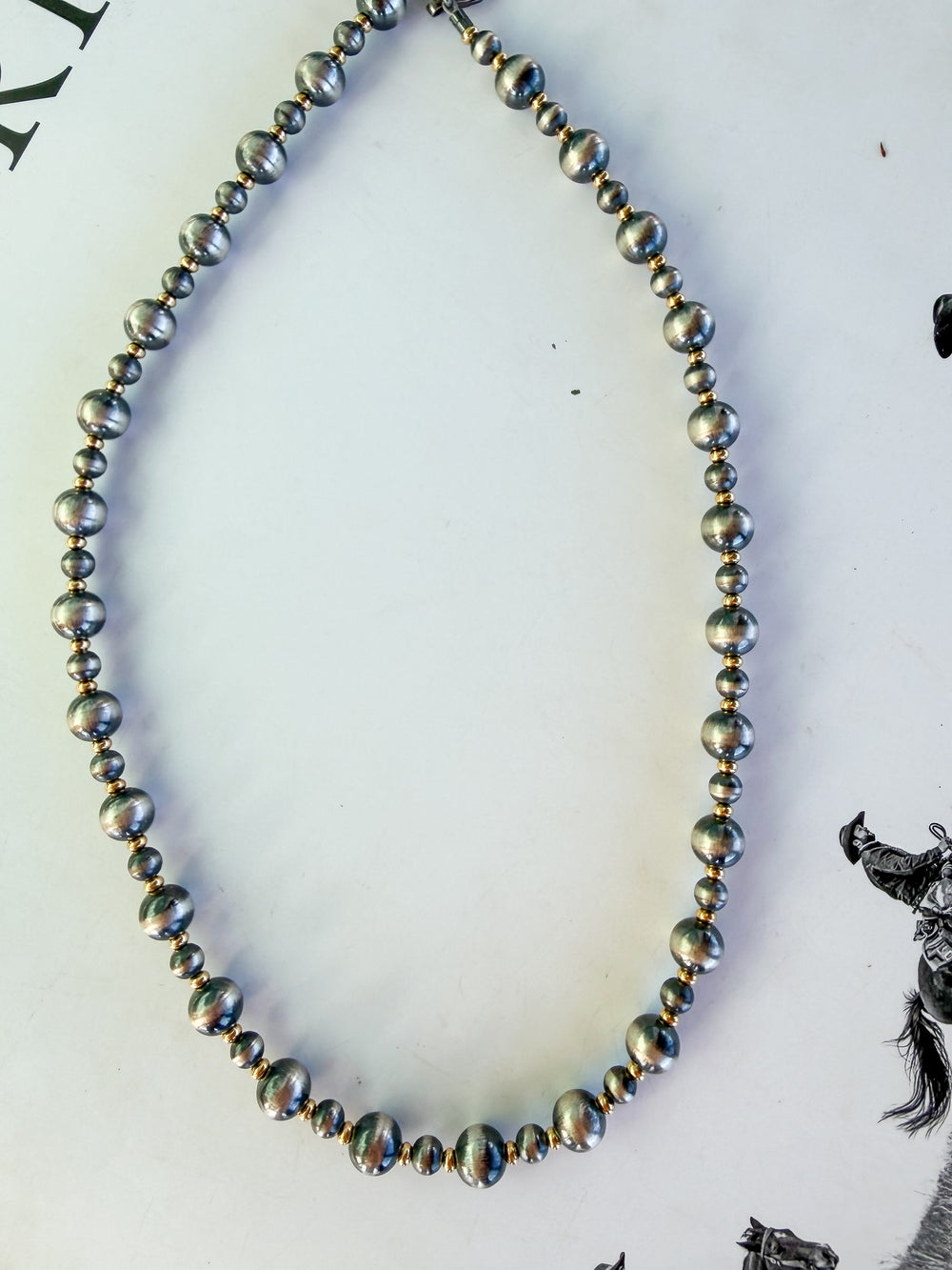 3-8mm The Golden Mix Multi Size Navajo Necklace