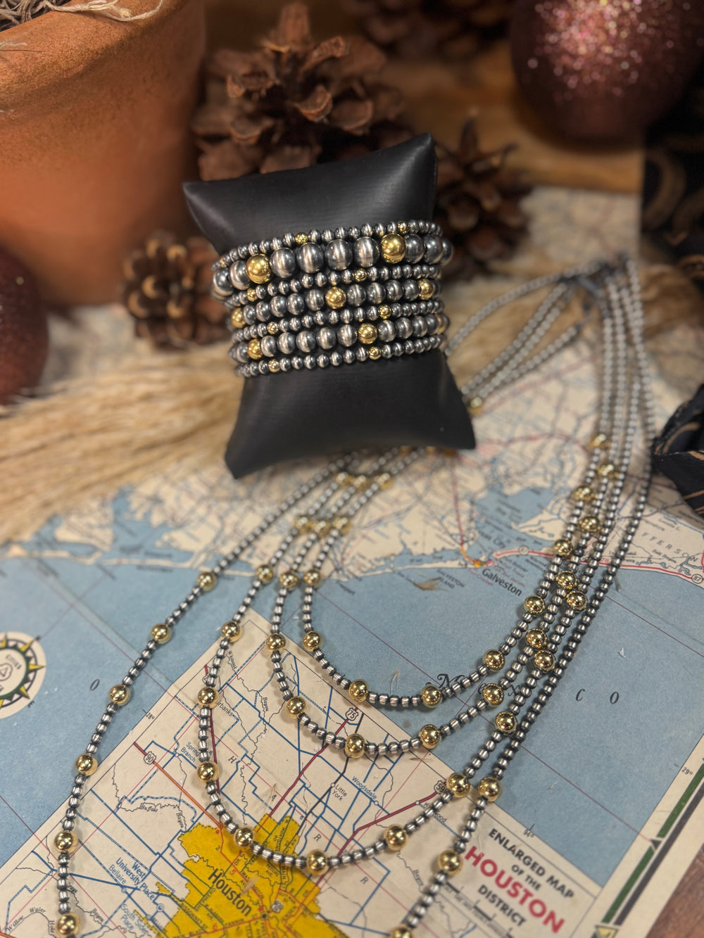 The Golden Mix Stretch Navajo Bracelet