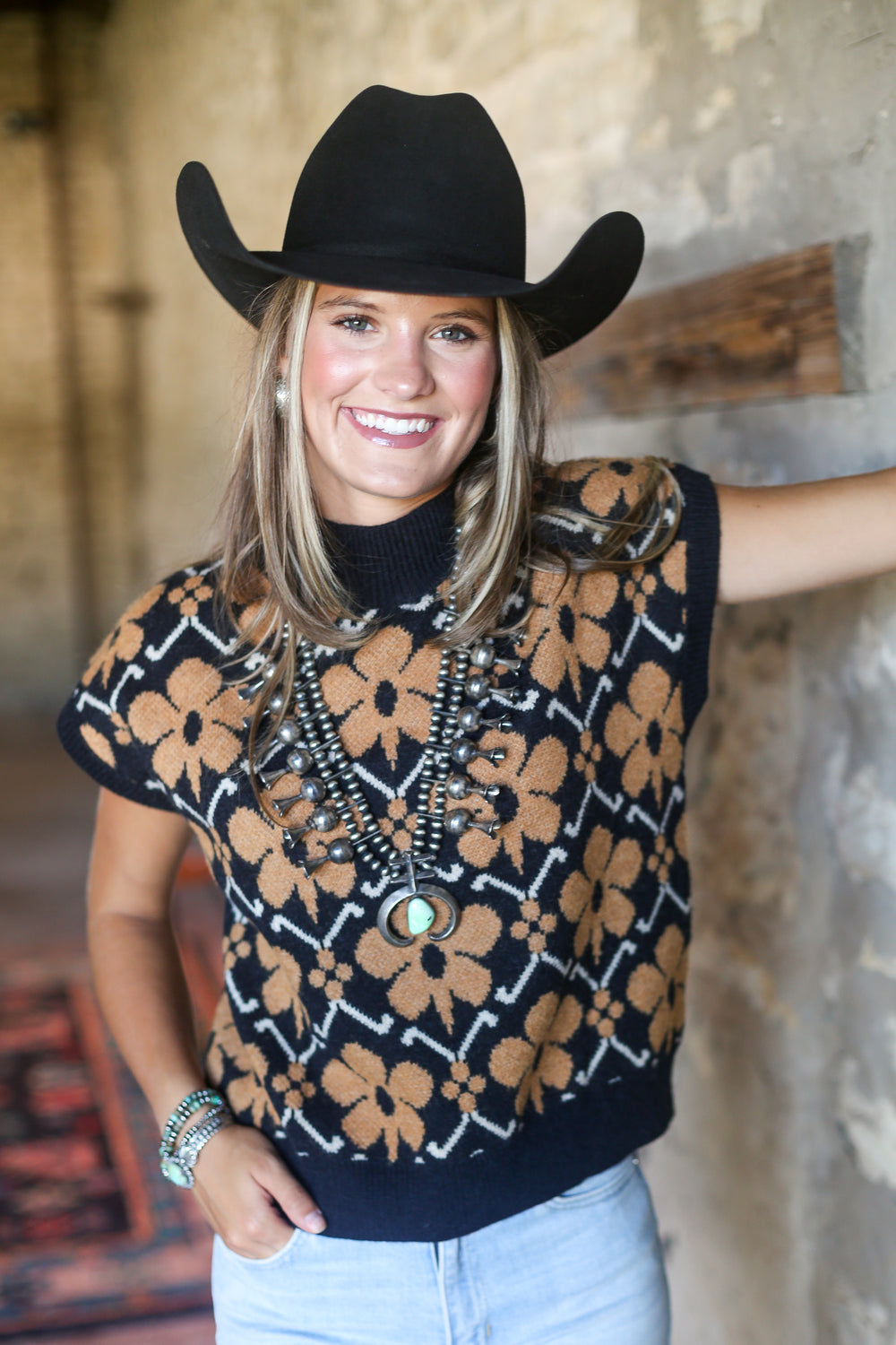 The Jenny Floral Sleeveless Sweater