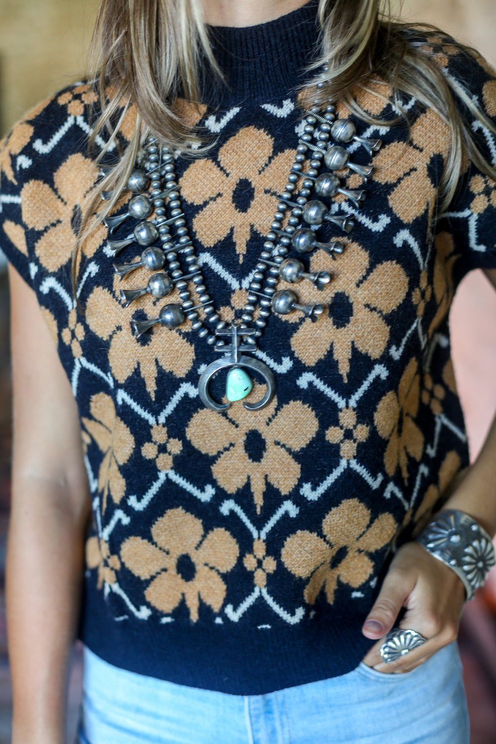 The Jenny Floral Sleeveless Sweater