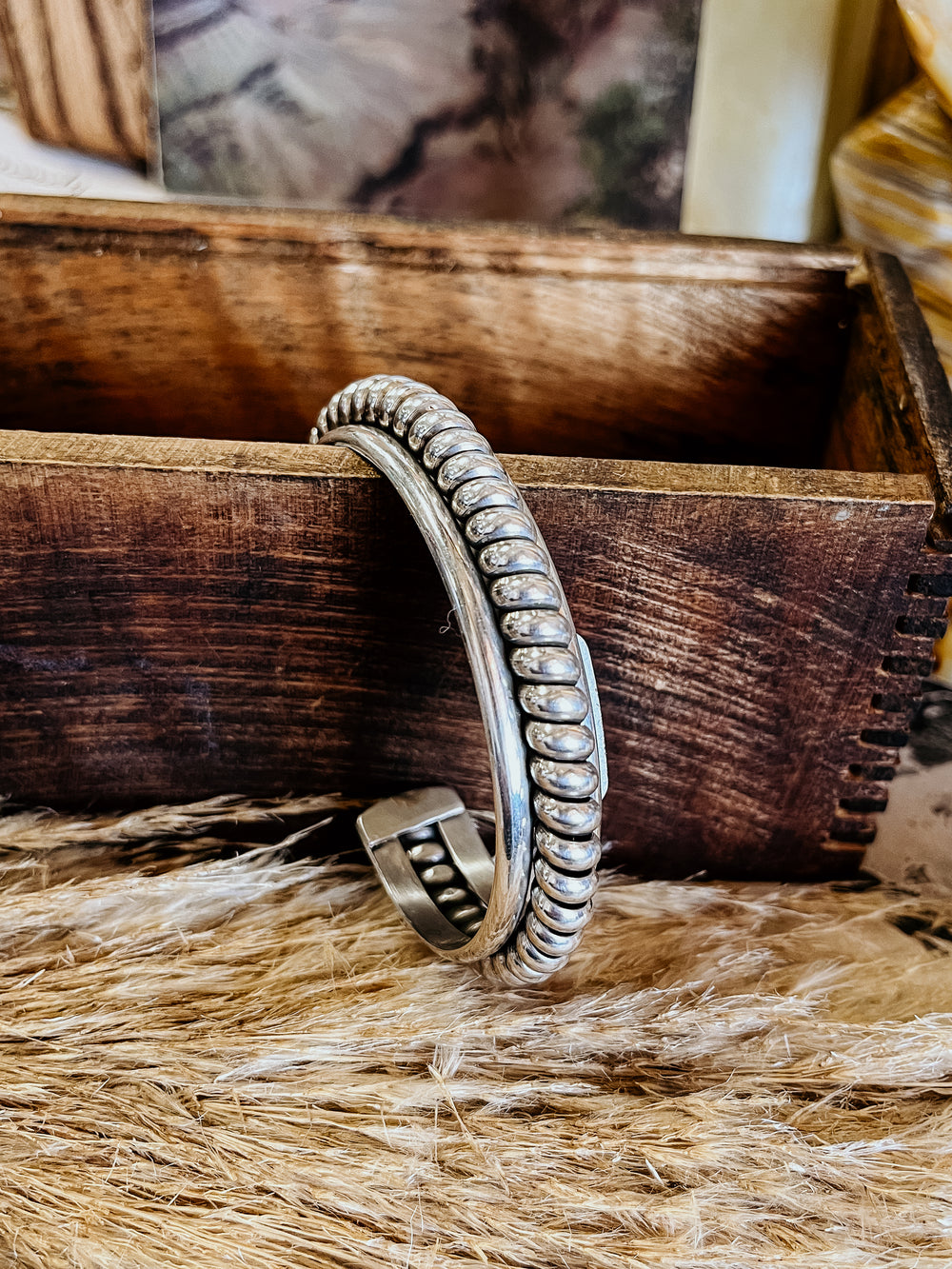 The Red Tail Hawk Large Twisted Silver Cuff