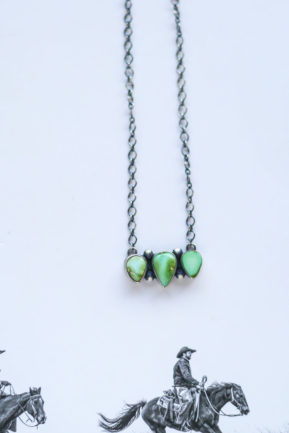 The Layson 3 Stone Sonoran Gold Necklace 4.0