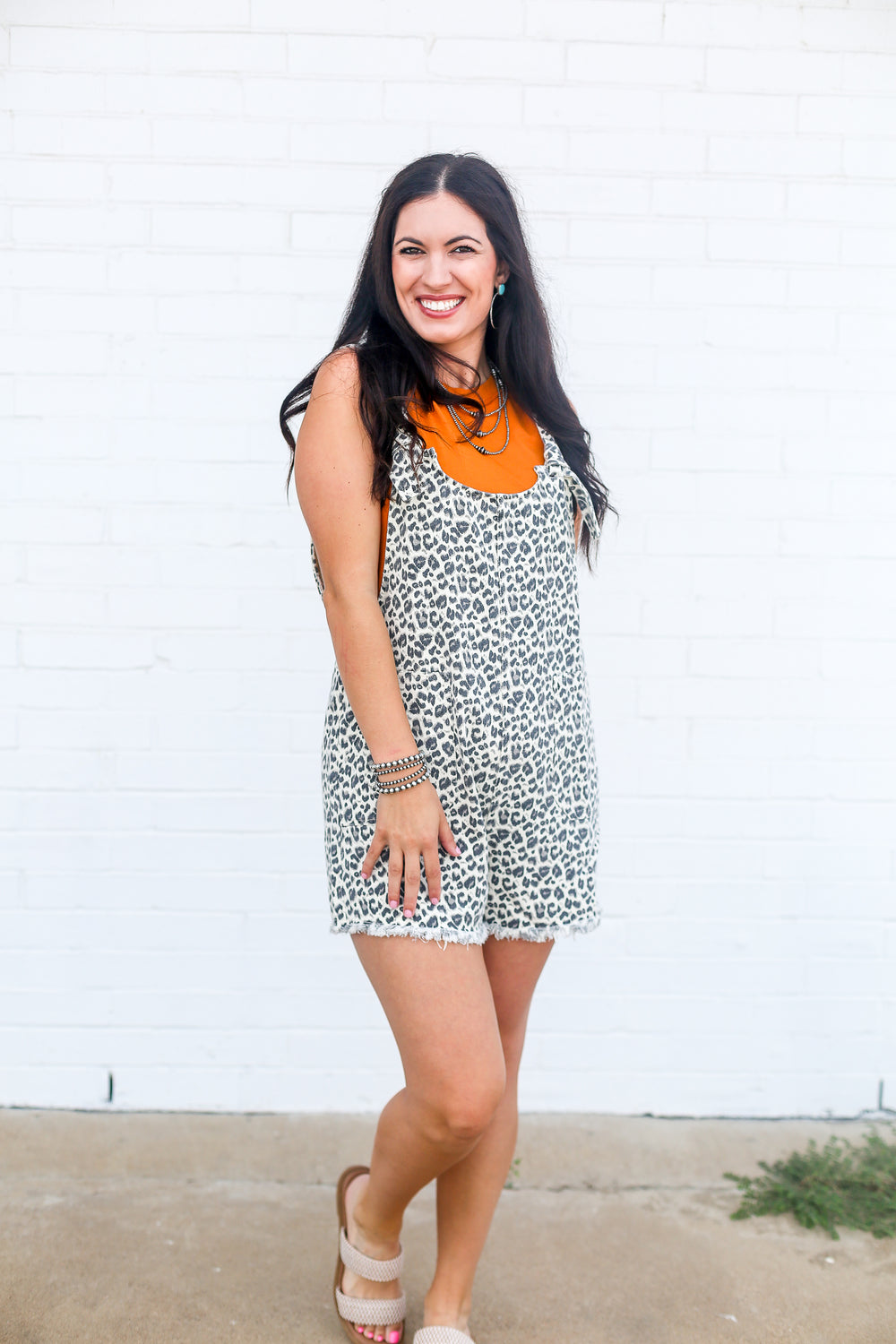 The Leopard Denim Romper