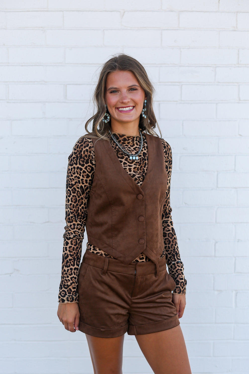 The Macey Leopard Mesh Top