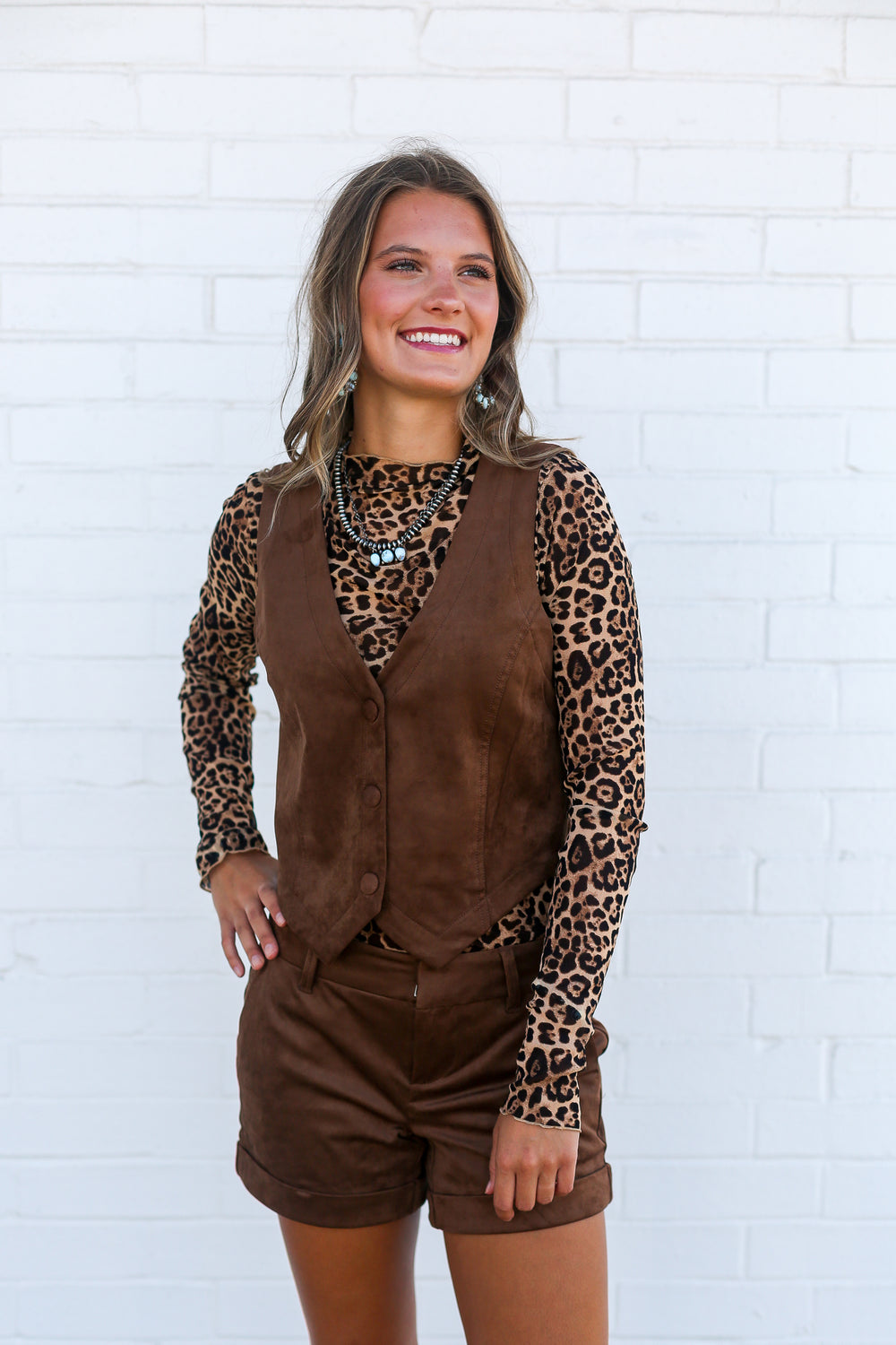 The Macey Leopard Mesh Top