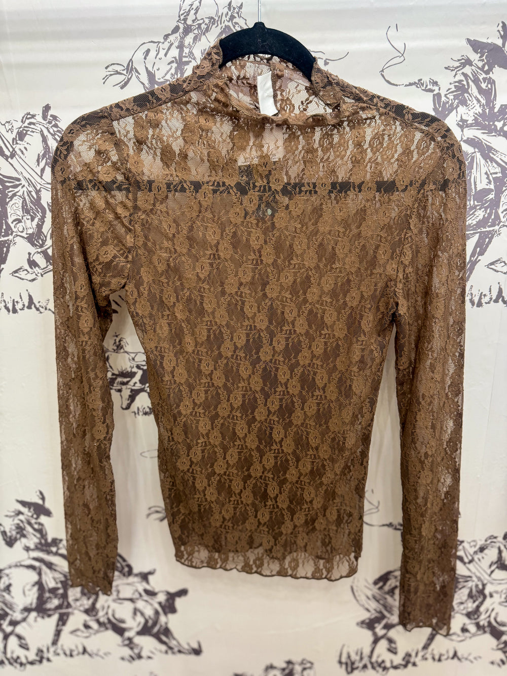 The Macey Mocha Mesh Top