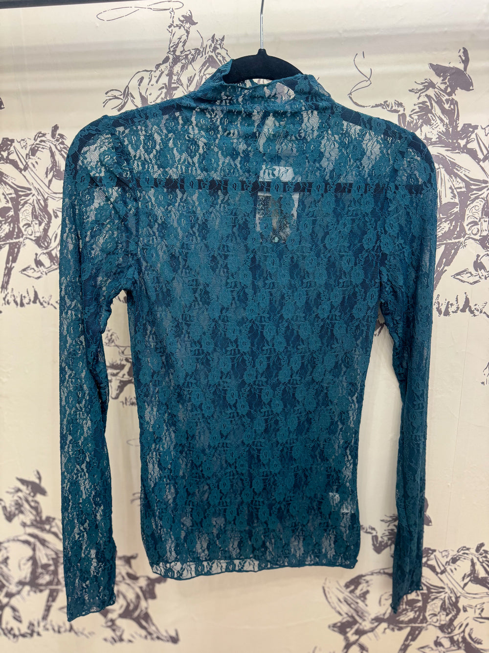 The Macey Teal Mesh Top