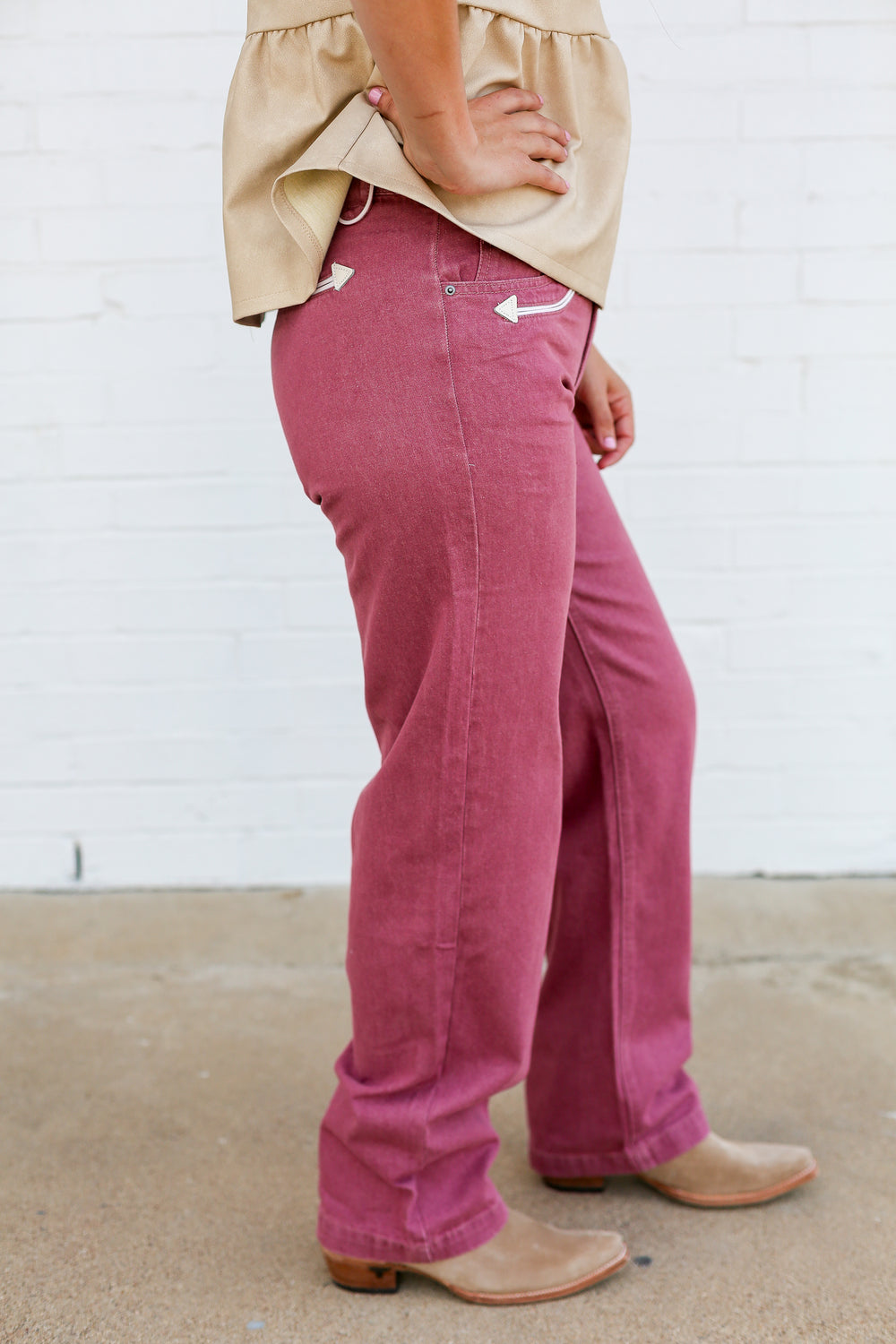 The Mauve Smiley Pocket Jeans