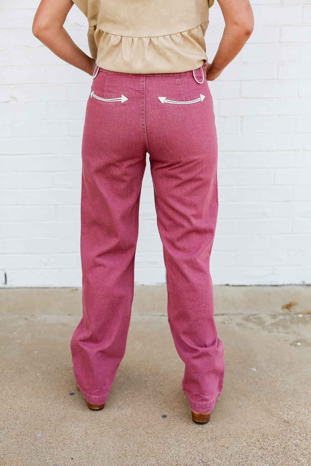 The Mauve Smiley Pocket Jeans