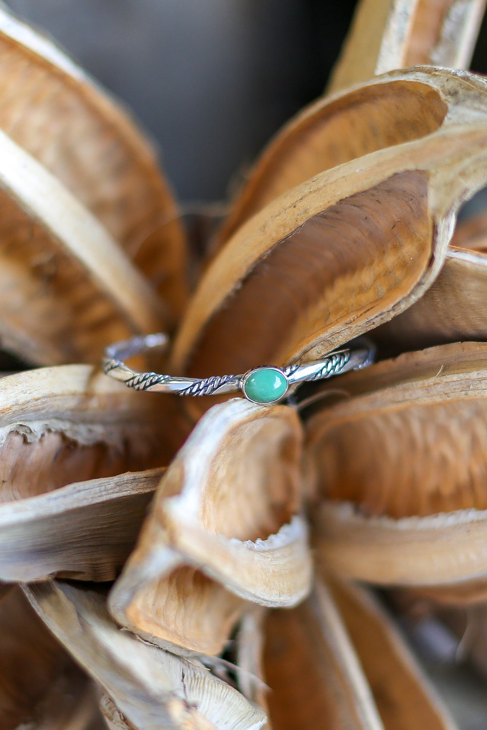 The Roped Detail Single Stone Cuff 4.0