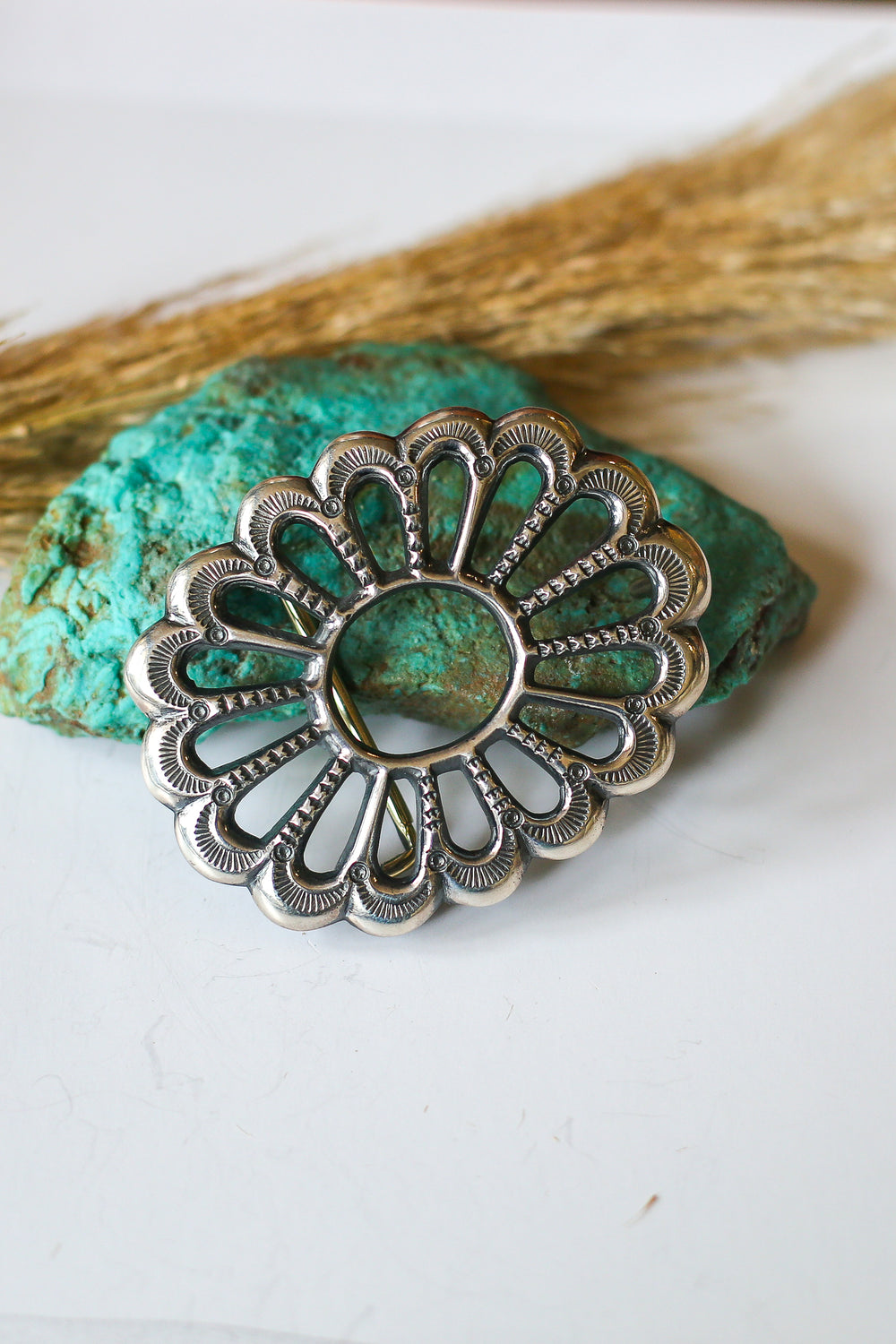 The Silver Cluster Stamped Buckle