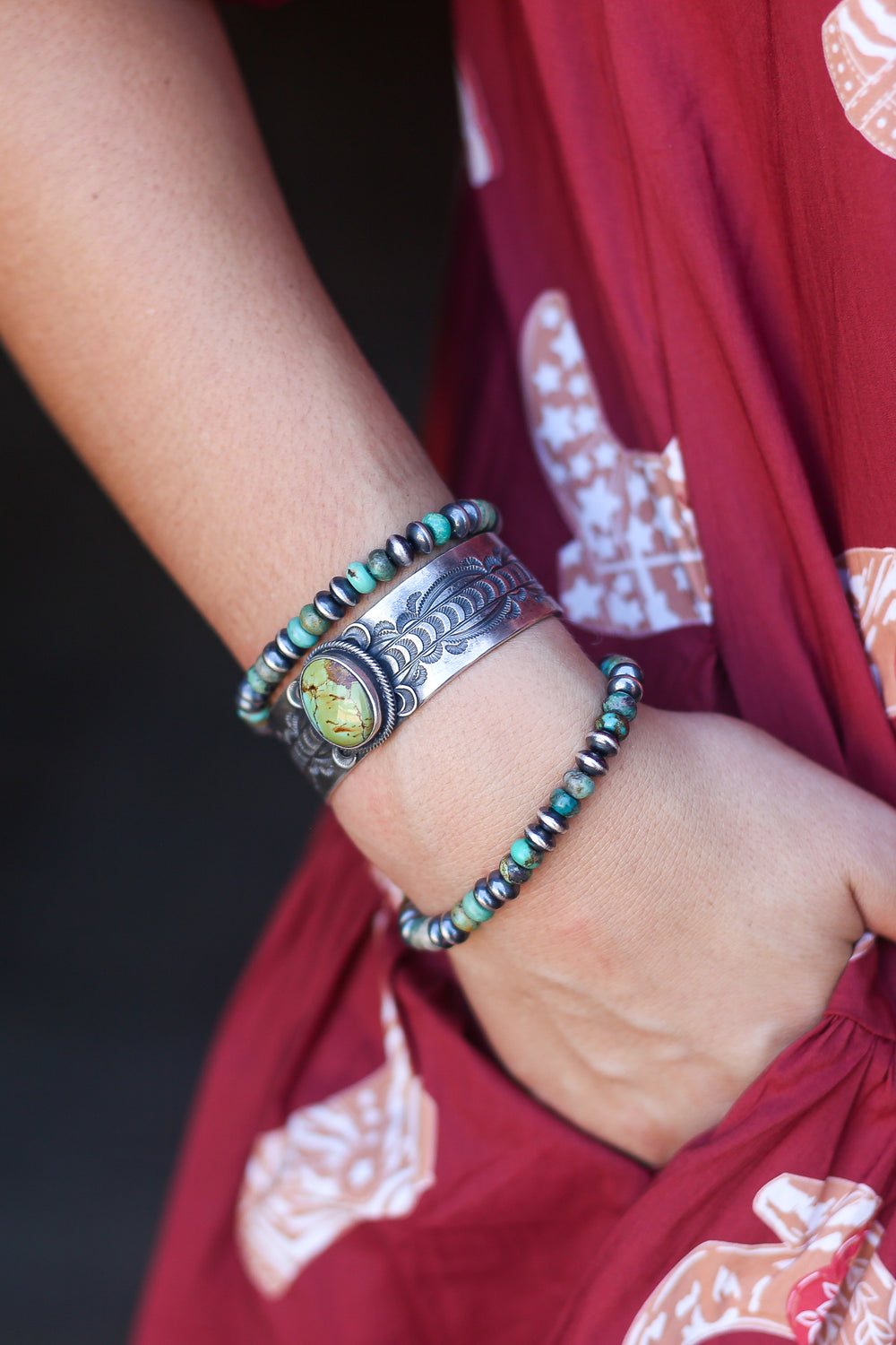 The Sonoran Gold Oval Stamped Cuff