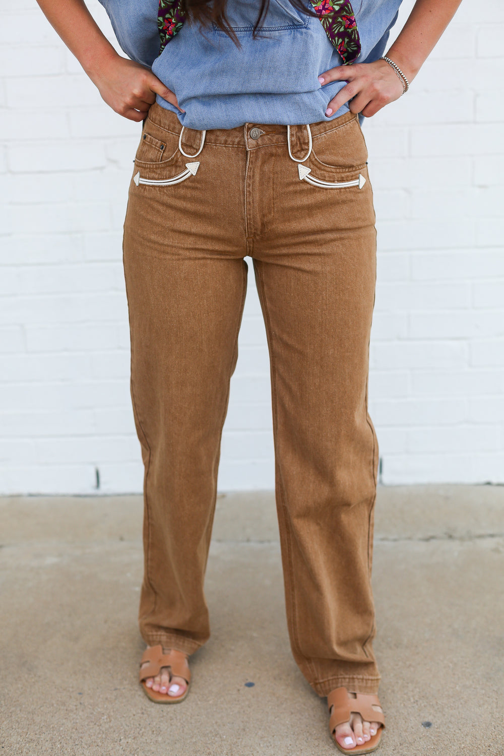 The Tan Smiley Pocket Jeans