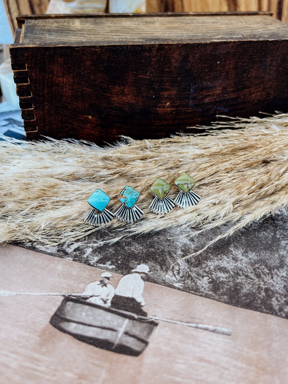 The Turquoise Fan out Studs