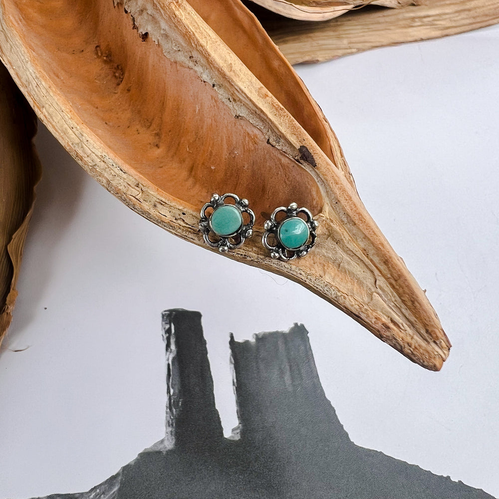 The Turquoise Flower Stud