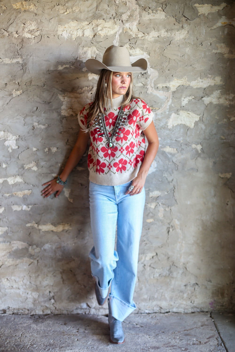 The Velma Floral Sleeveless Sweater