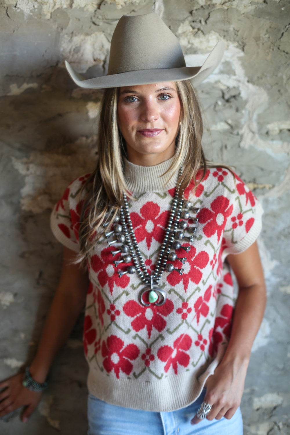 The Velma Floral Sleeveless Sweater