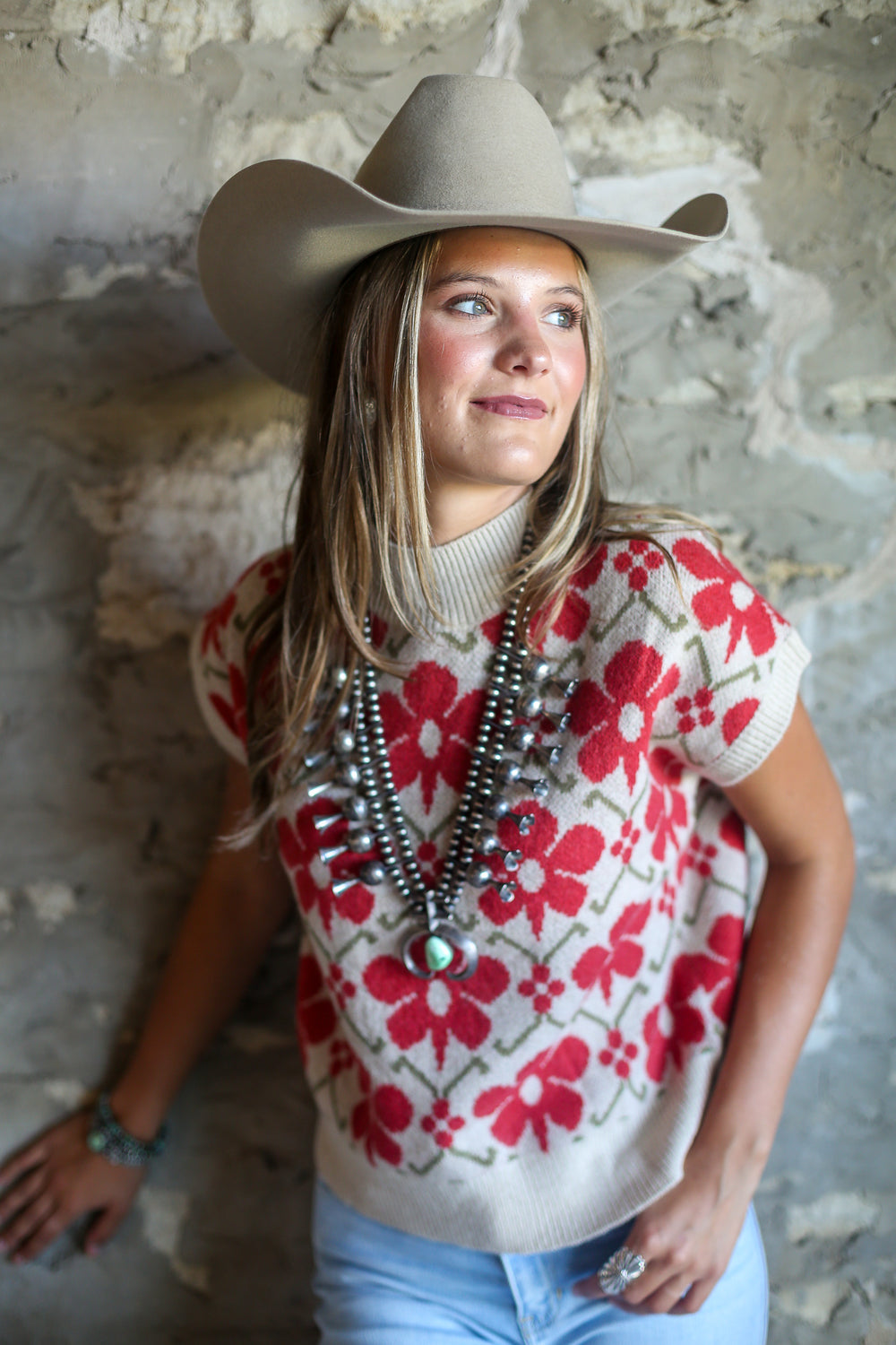 The Velma Floral Sleeveless Sweater