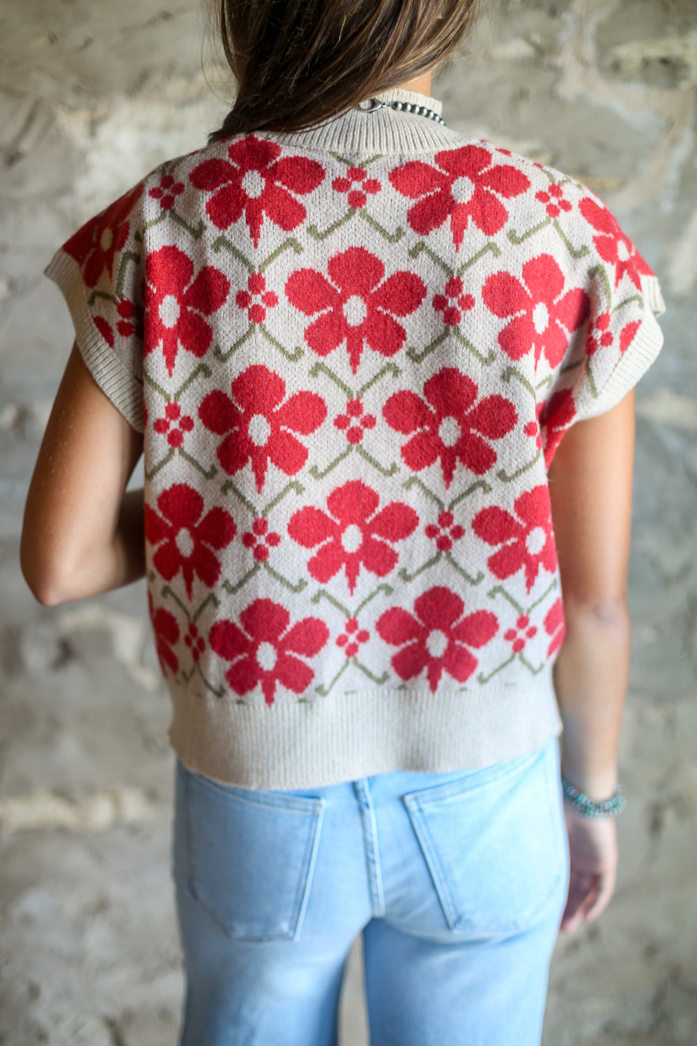 The Velma Floral Sleeveless Sweater