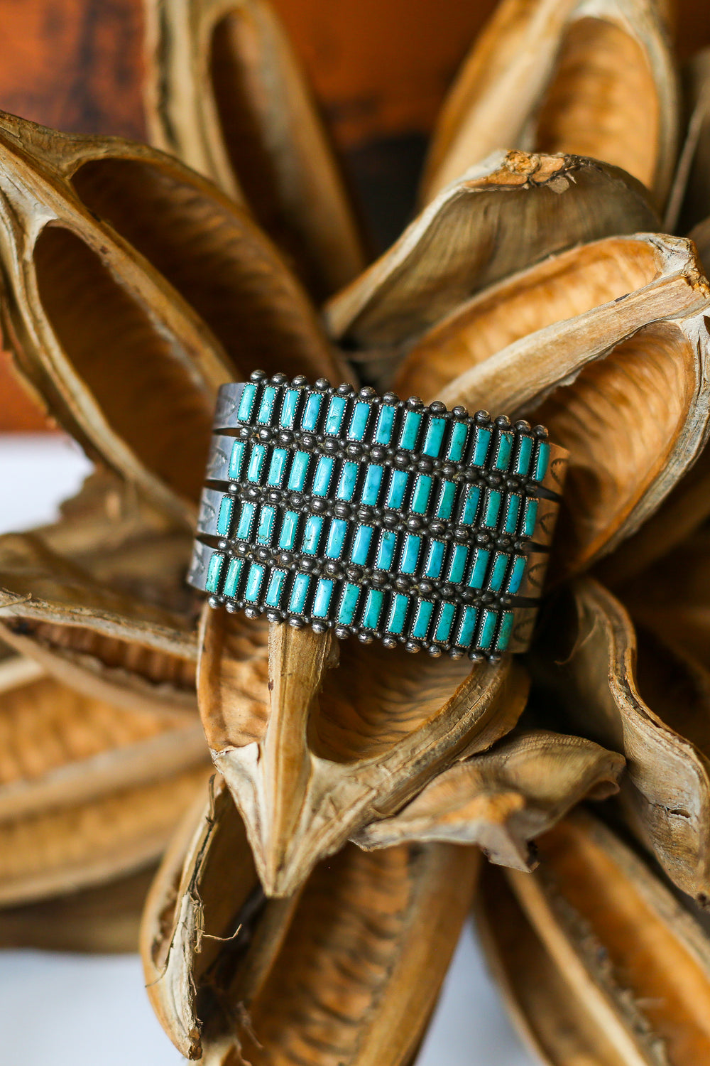 The Vintage Liza Jane Four Turquoise Row Cuff