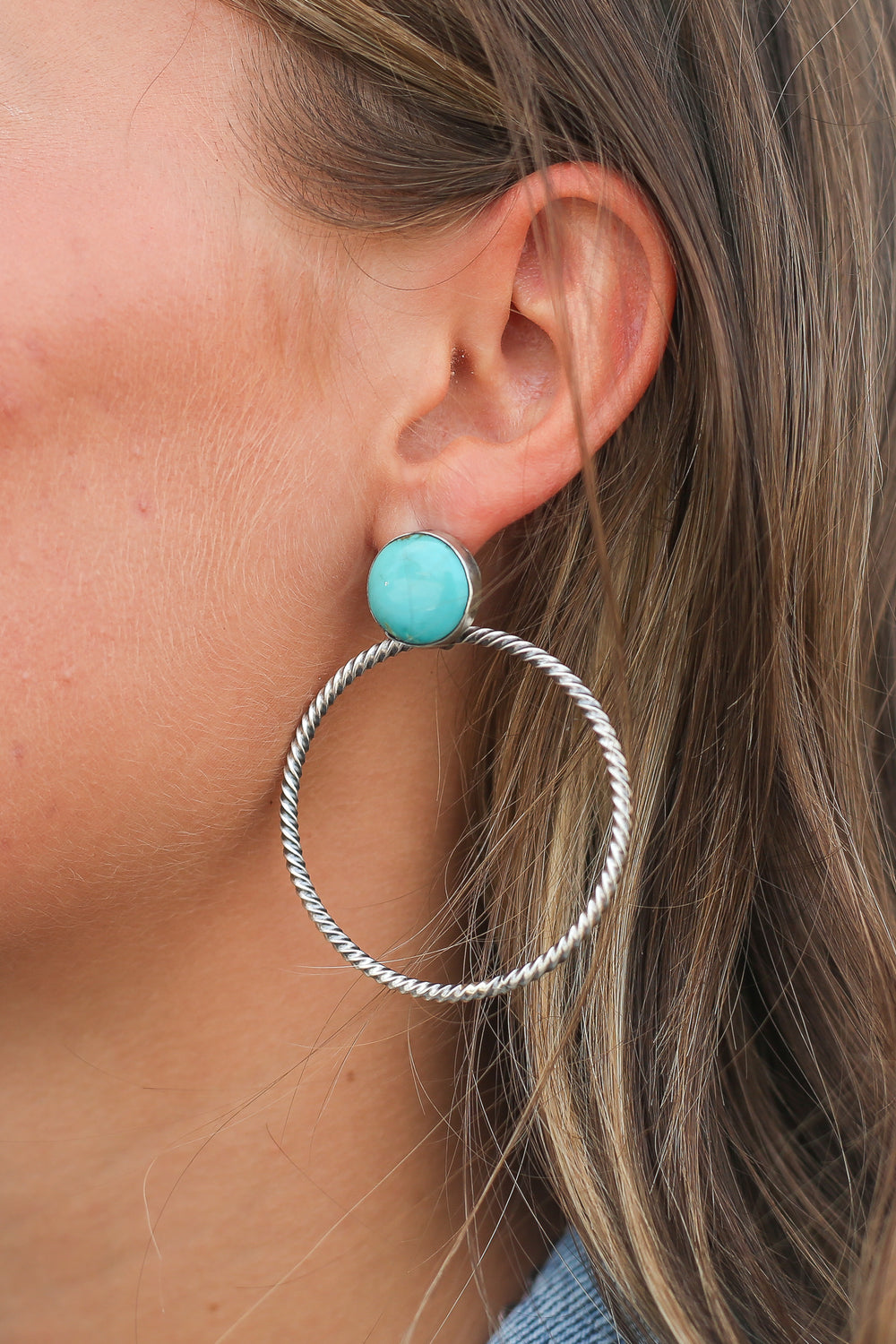 The Waycee Turquoise Hoops 2.0