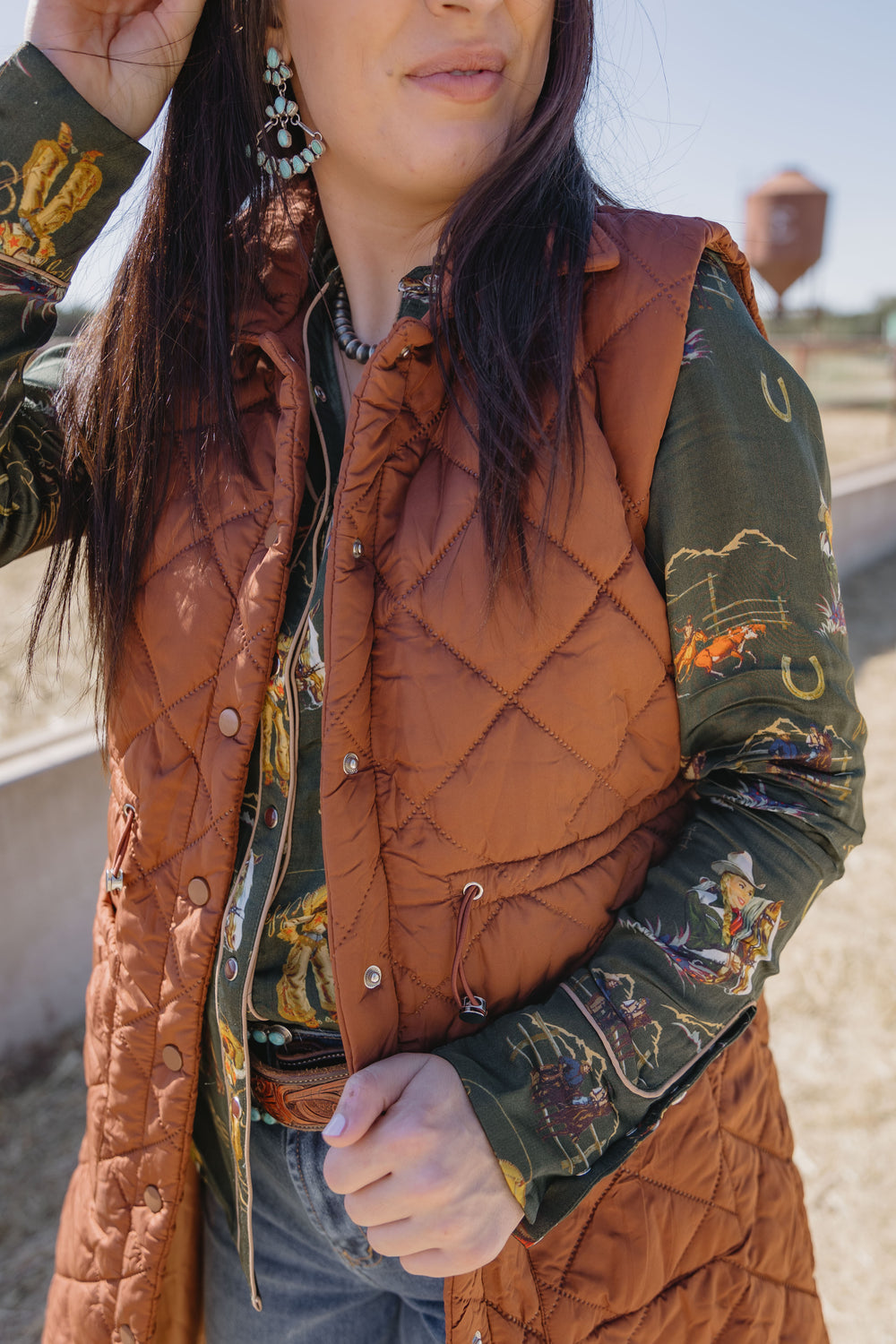 Trench Puffer Vest Rust