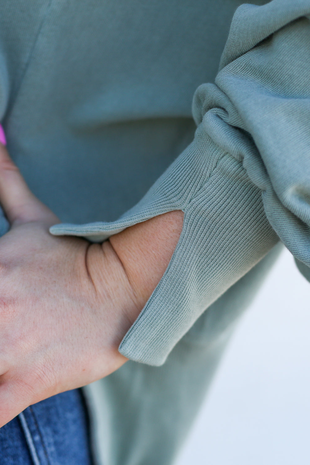 Trenton Crew Neck Iceberg Green Oversized Sweatshirt
